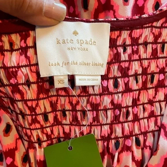 New with tag - Kate spade silk posy ikat elasticated dress - Picture 4 of 9